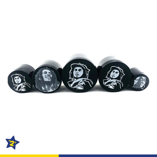 4 Part Black Aluminum Bob Marley Grinders