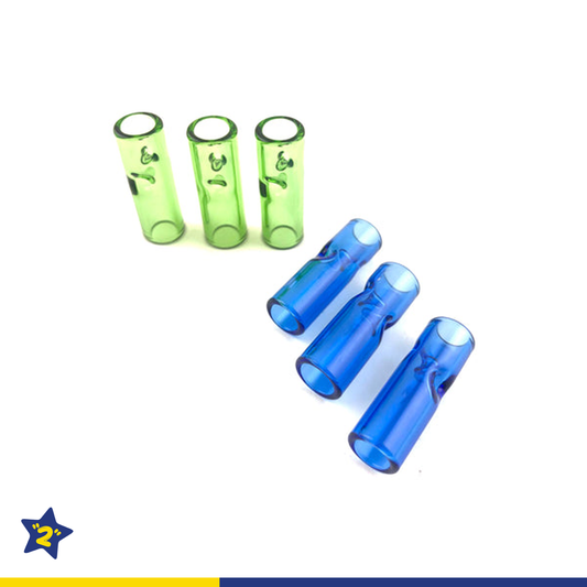1.25" Blue & Green Round Glass Tip (25 Pack)