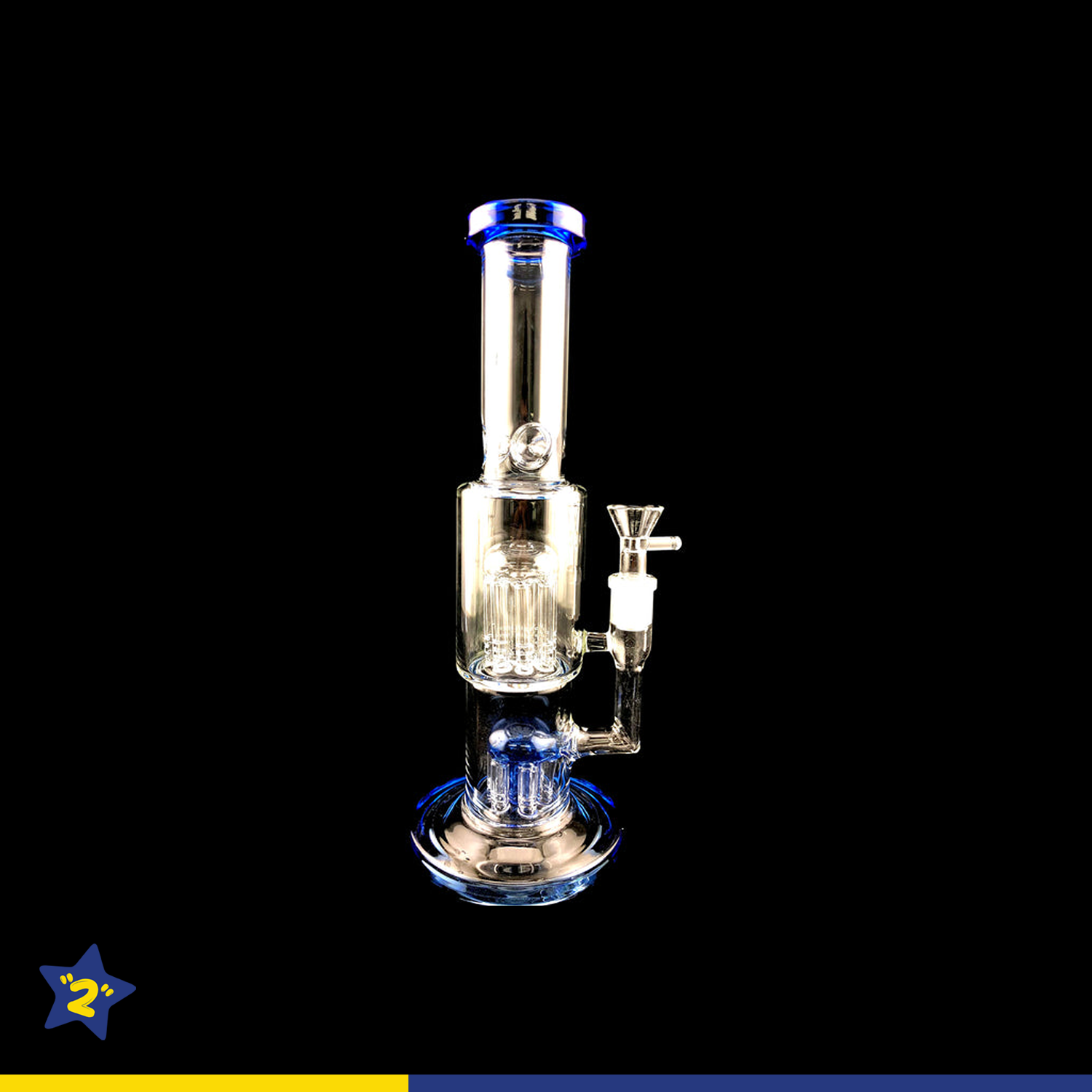 11" Straight Tube Double Tree Perc Water Pipe