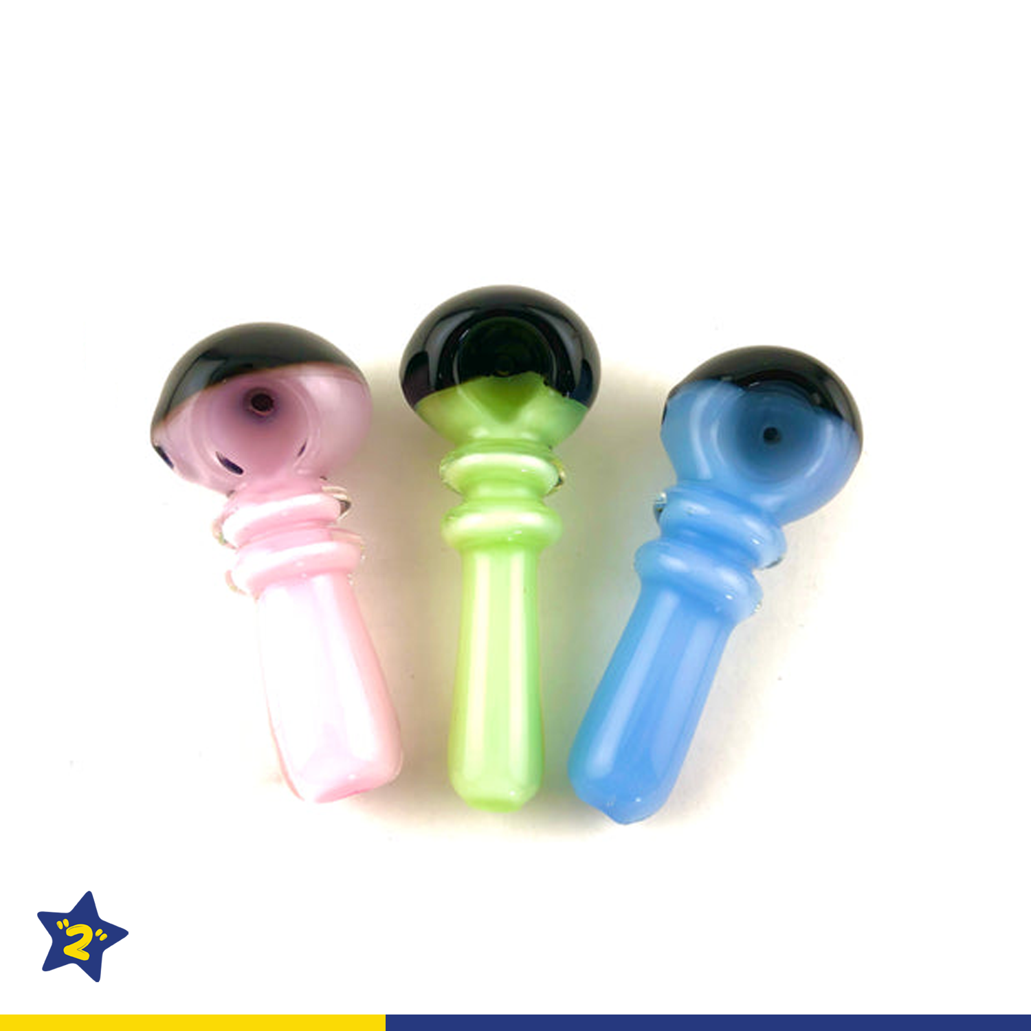 4" Double Ring Slime Glass Tube Hand Pipe