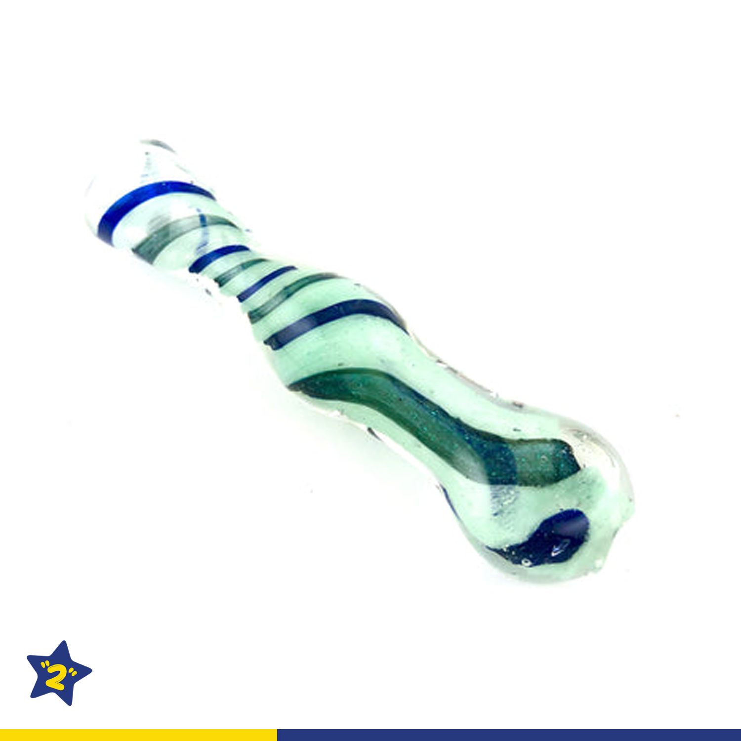 4" Solid Color Dichro Twist Flat Mouth Glass Chillum