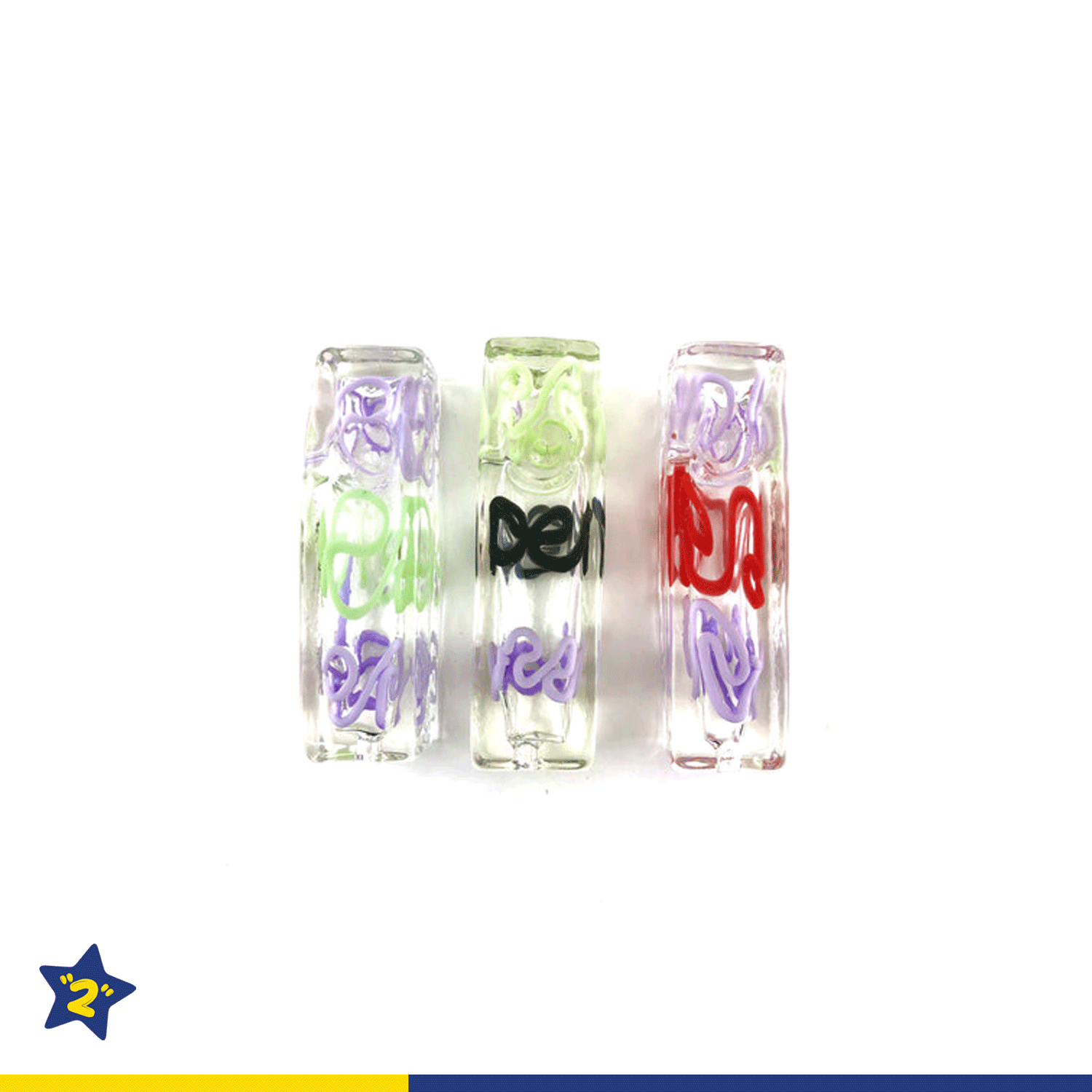 4" Clear & Slime Work Block Hand Pipe