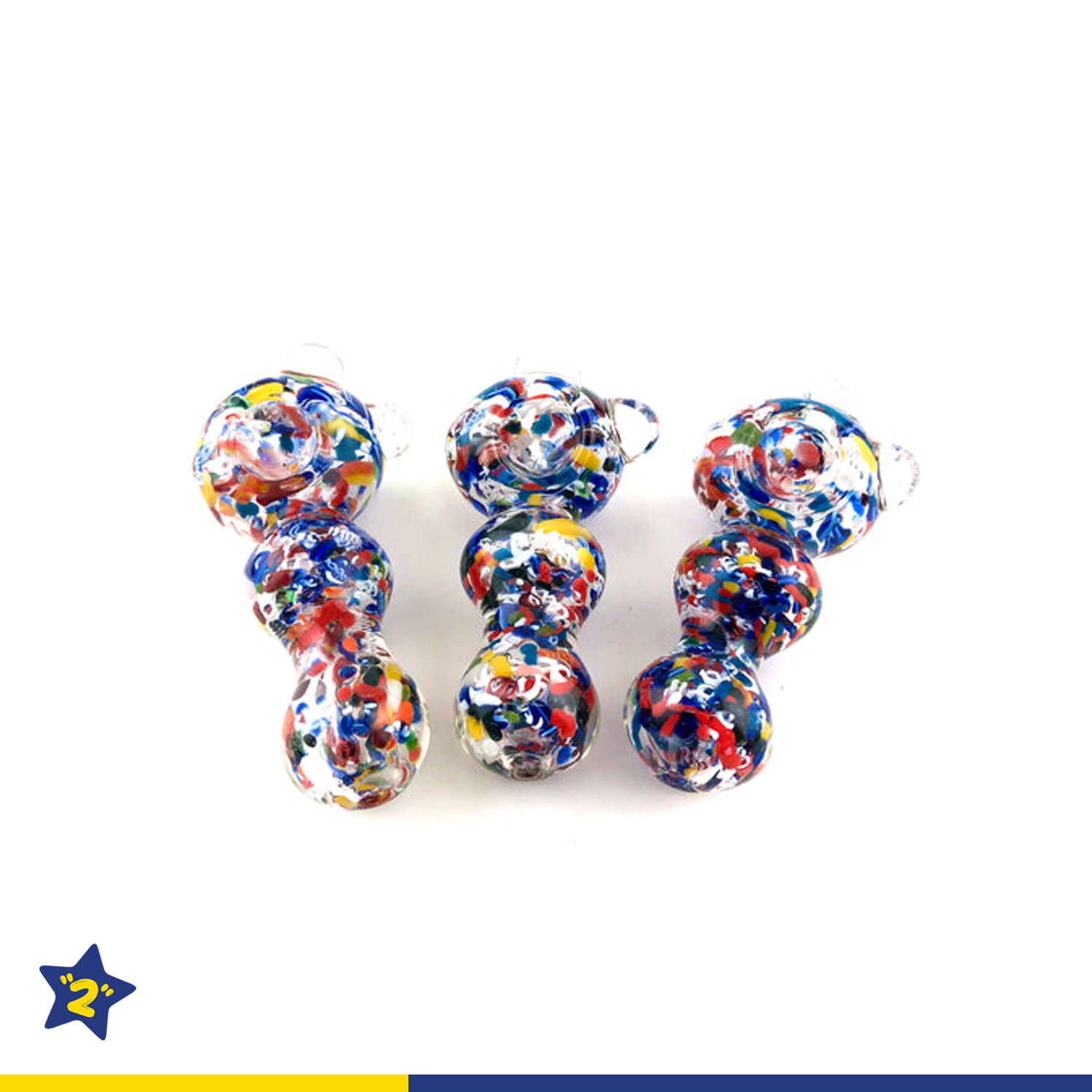 4.5" Multi Frit Double Bead & Bubble Hand Pipe
