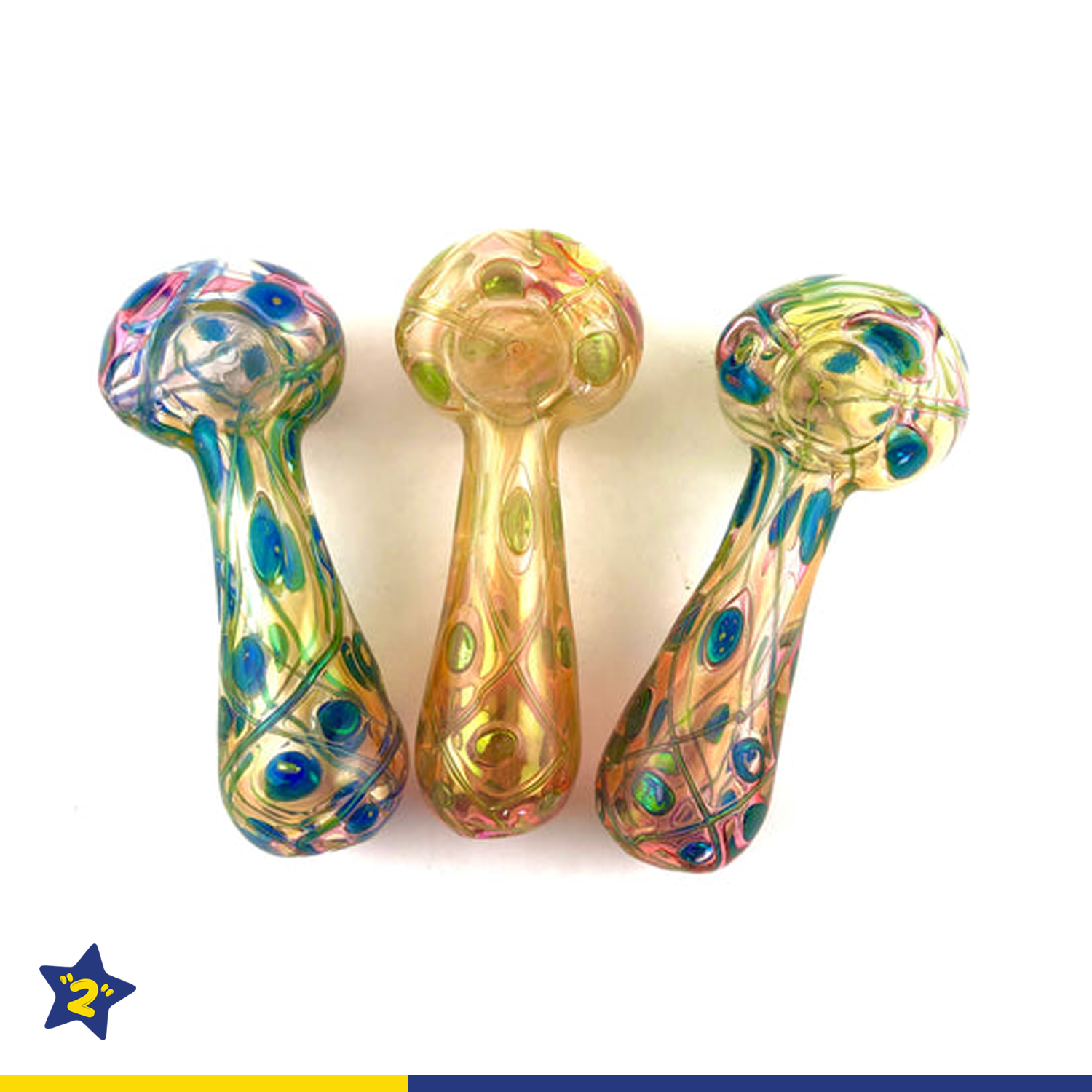 5" Polka Dot Rose Gold Fumed Hand Pipe
