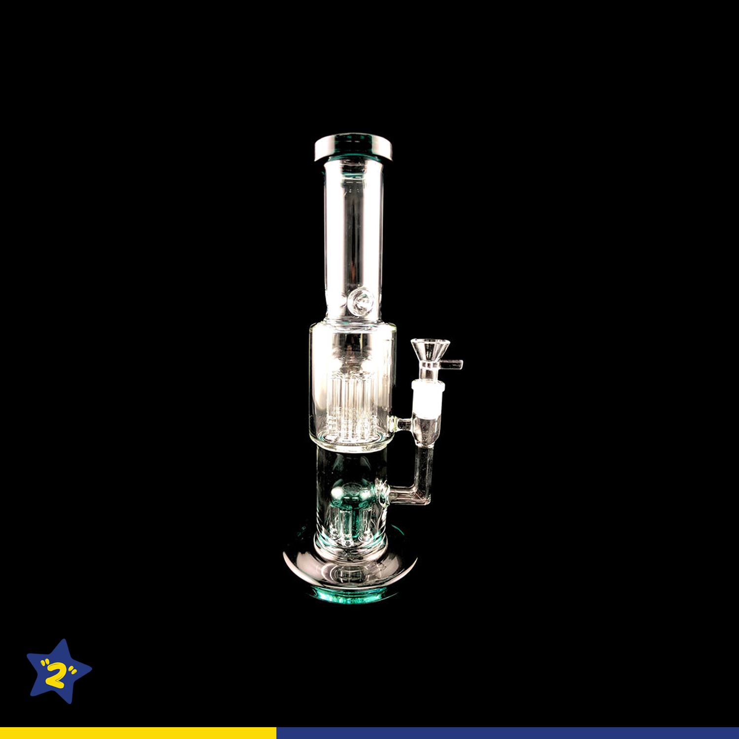 11" Straight Tube Double Tree Perc Water Pipe