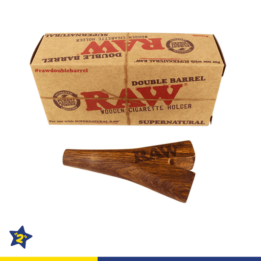 Raw Super Natural Double Barrel Wooden Cigarette Holder