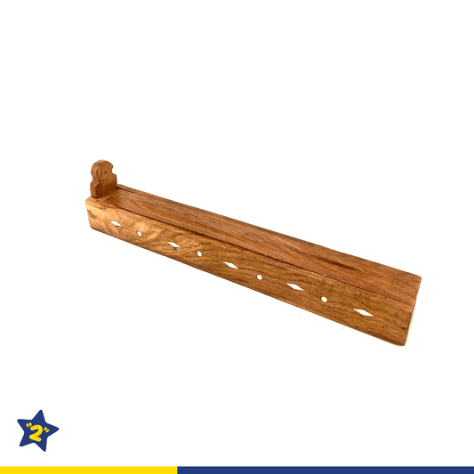 Coffin Style Wooden Incense Stick Holder