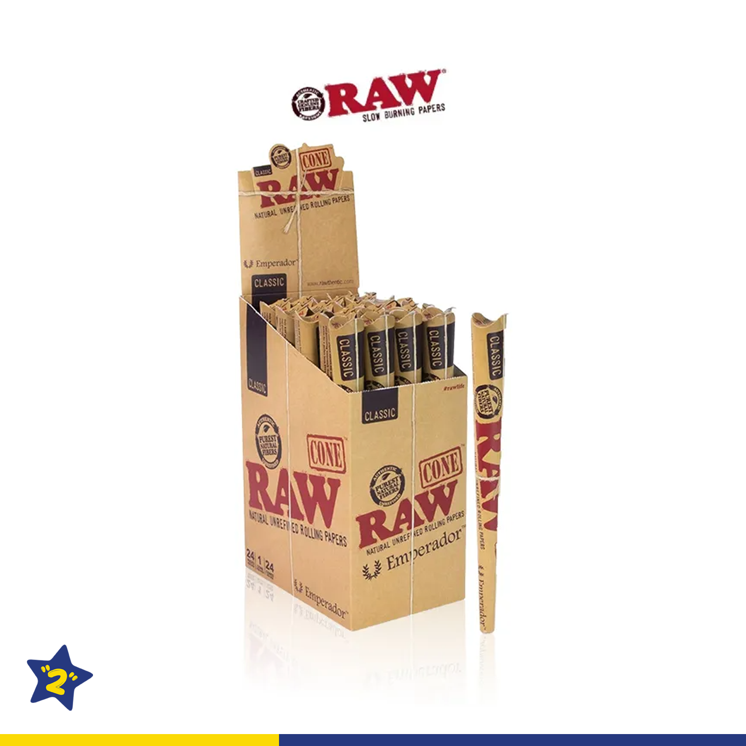 RAW CLASSIC EMPERADOR CONES 24CT/DISPLAY