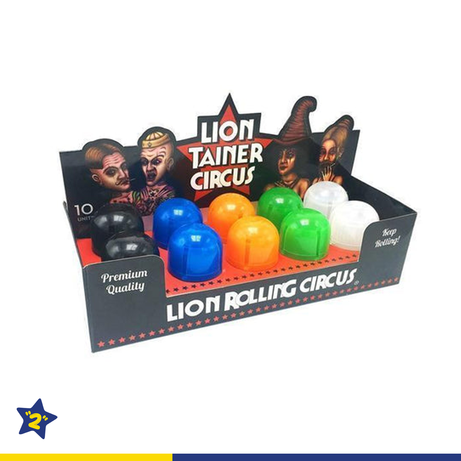 Lion Rolling Circus Container & Grinder Display