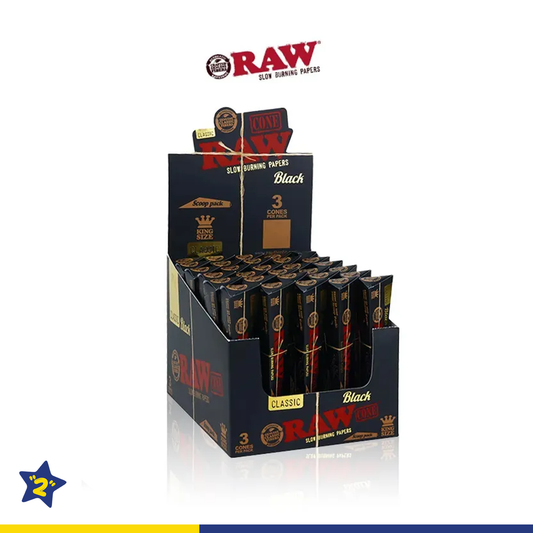 RAW BLACK SCOOP PACK KING SIZE CONES 3CT/30PK