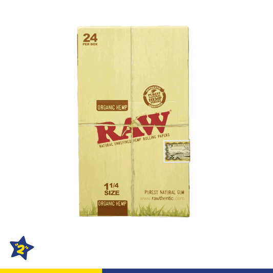 RAW Unrefined Organic 1 1/4 Size Rolling Papers Full Box of 24 Packs